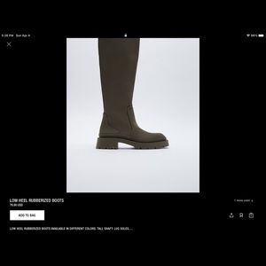 Zara rubberized boot, dark green